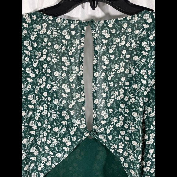 Reformation Elenor Open Back Green Mini Dress - Picture 12 of 14